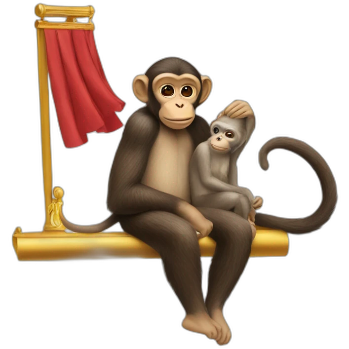Monkey sitting on Donald Trump'ss houlder emoji
