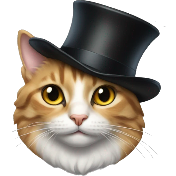 cat with a tophat realistic emoji