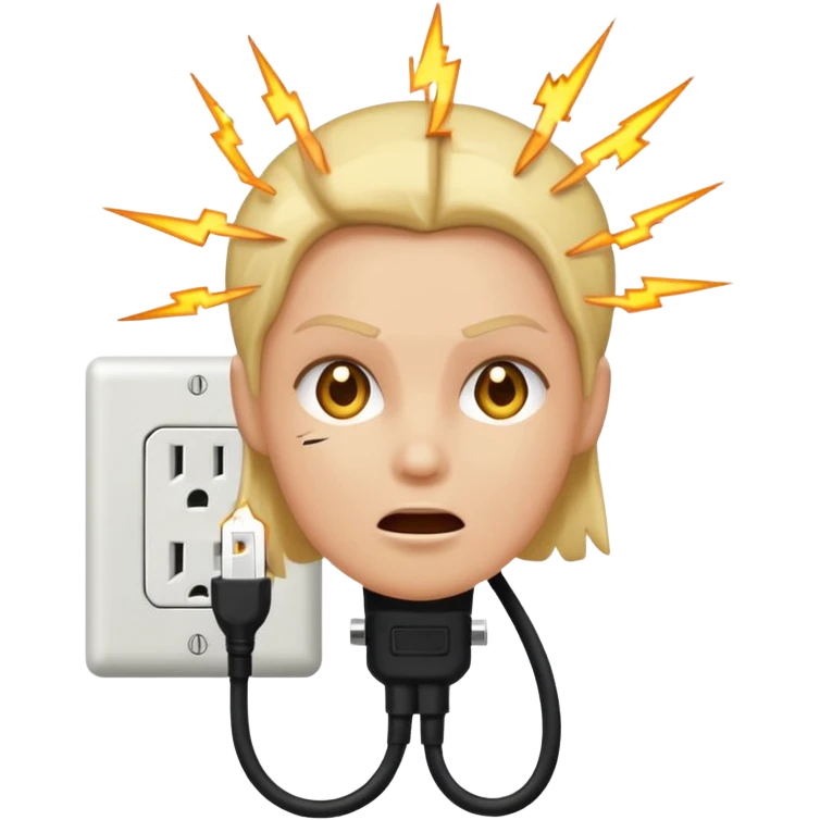 Nicola being electrocuted by a plug socket   emoji