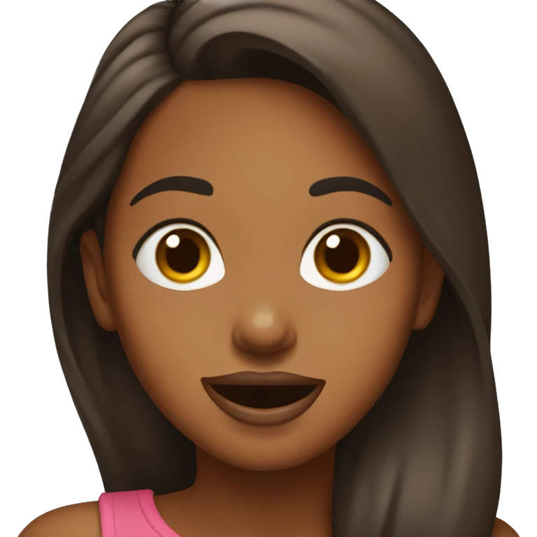 Brown girl with tongue out emoji