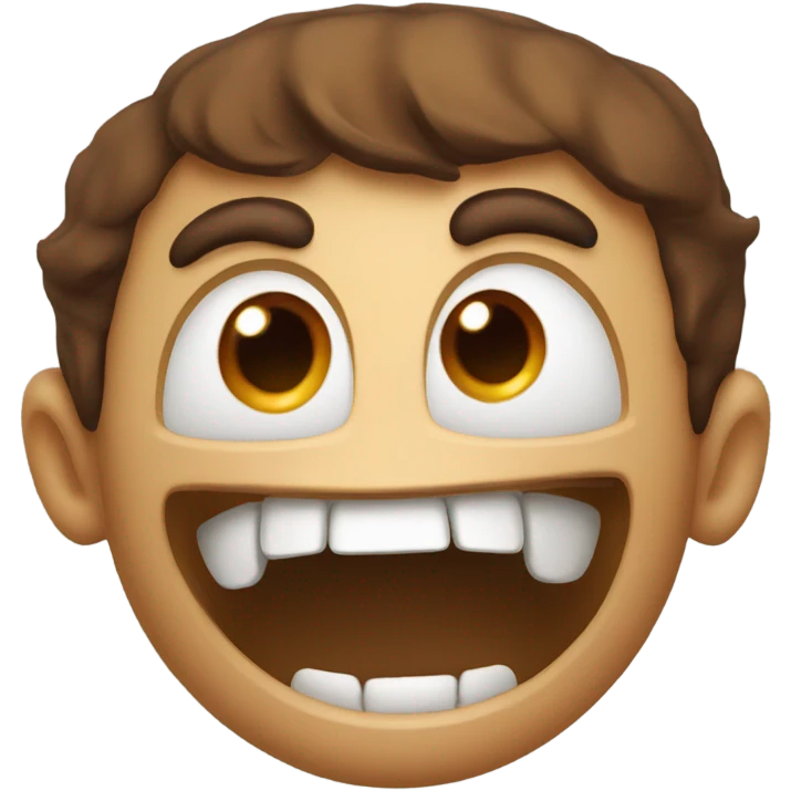 scary goofy smile with brown stuff in its teeth emoji