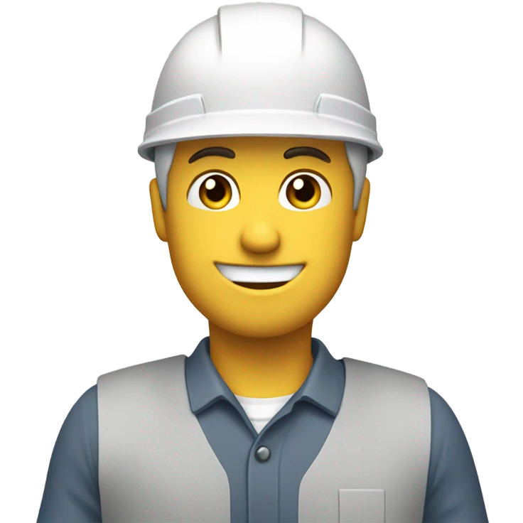 Man with a white helmet and a grey workwear giving a thumbs up emoji