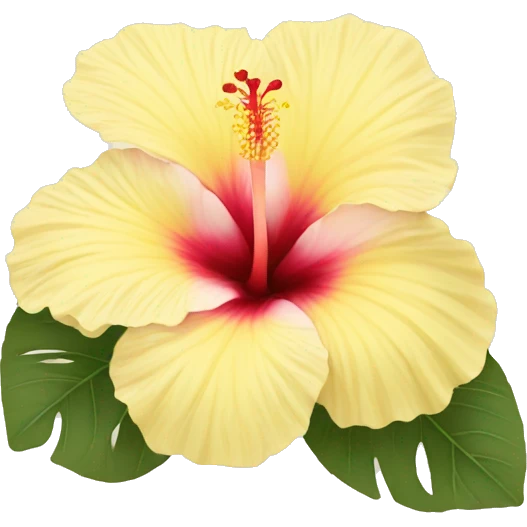 light pastel yellow hibiscus emoji