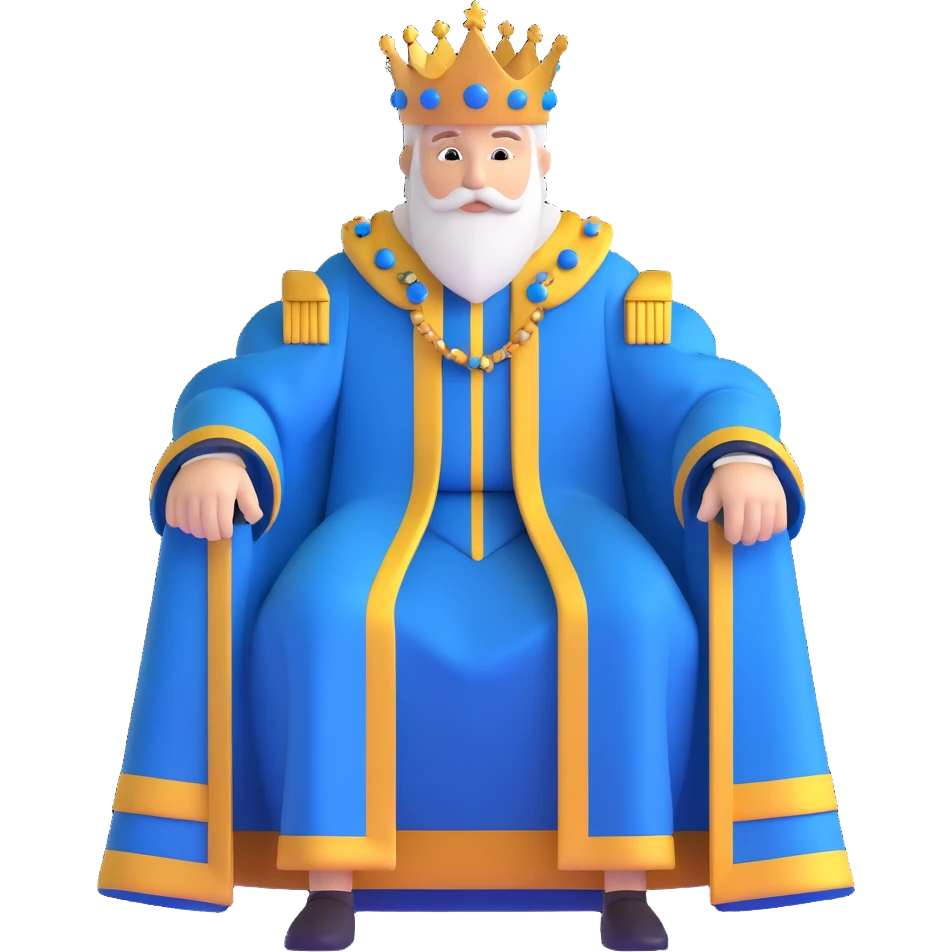 Swedish king with crown and blue-gold robe emoji