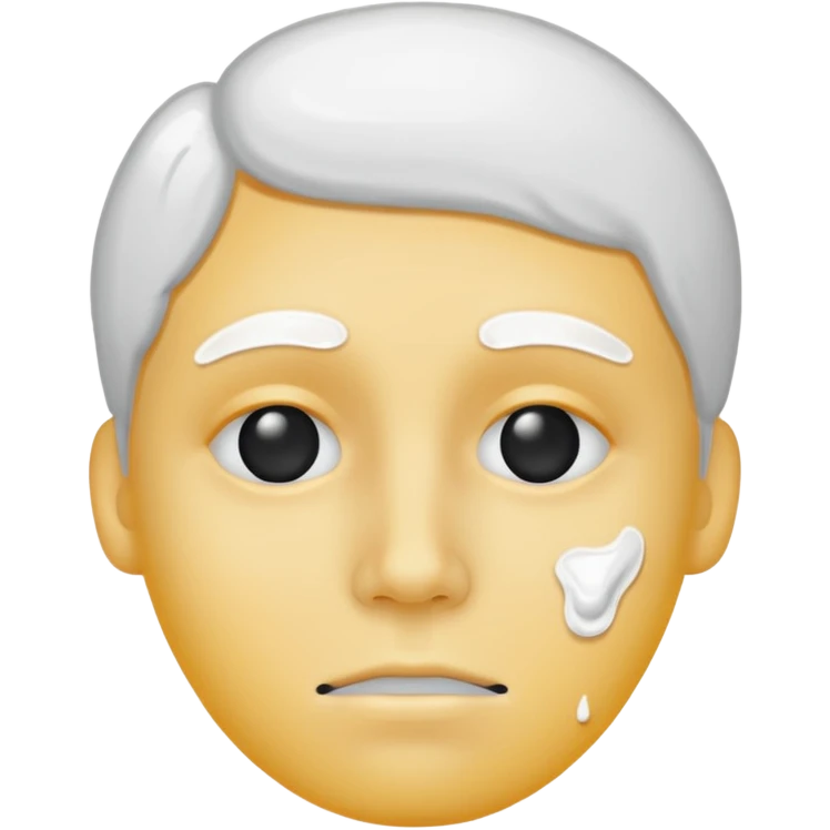White glue all over face sticky emoji