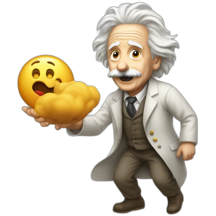 Einstein sacando el dedo emoji