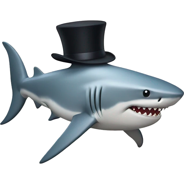 shark with tophat emoji
