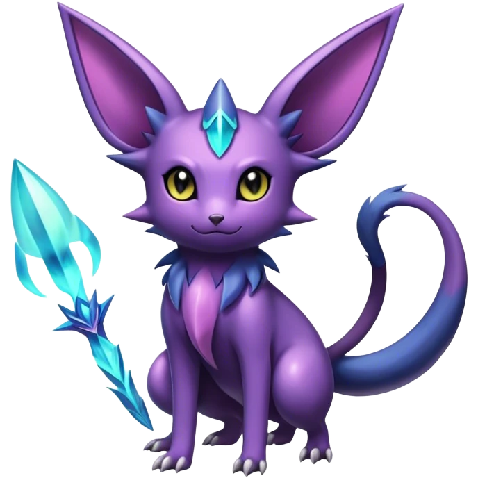 Shiny Dark Ethereal Noibat-Espeon-Umbreon-Nidorino-fusion-hybrid full body emoji