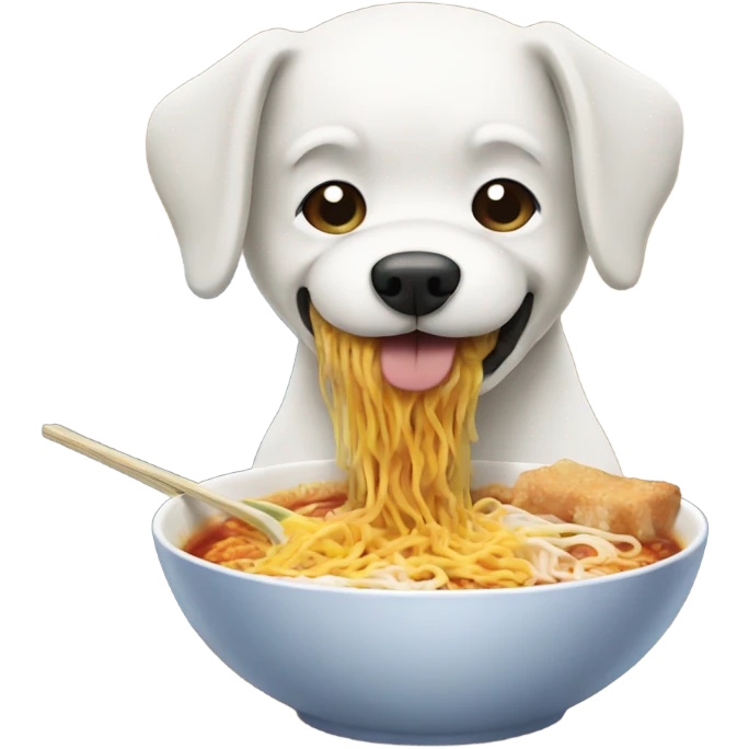 dog eating ramen emoji