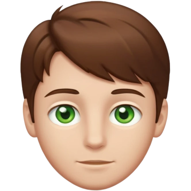 boy with brown hair and green eyes emoji