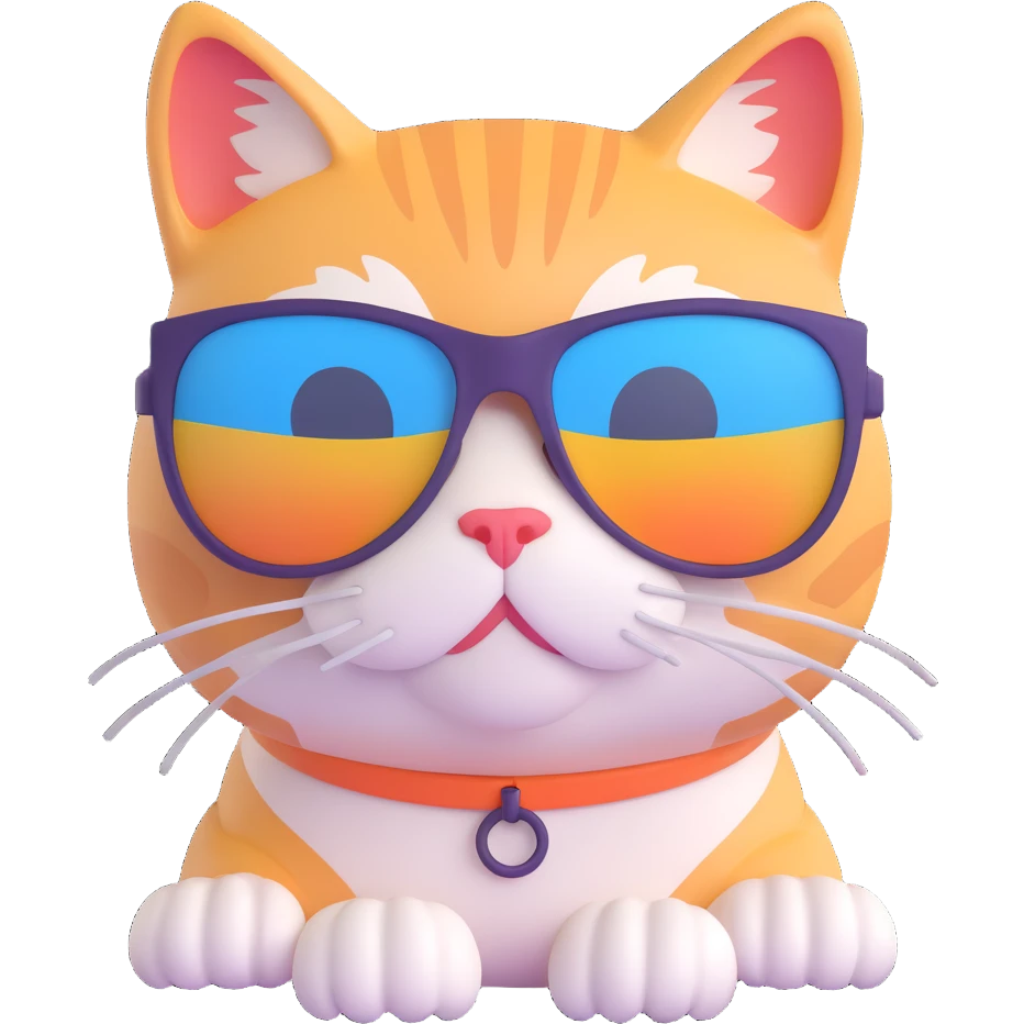 a cat wearing sunglasses emoji