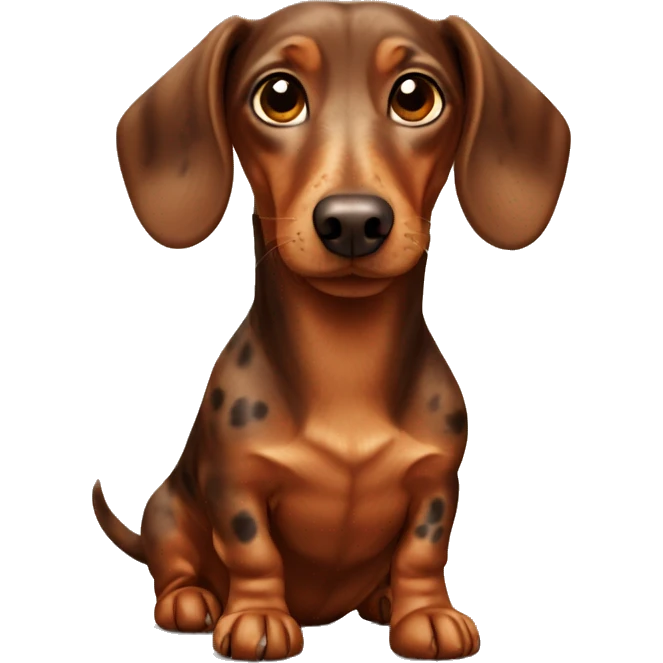 Brown dachshund with light brown spots  emoji