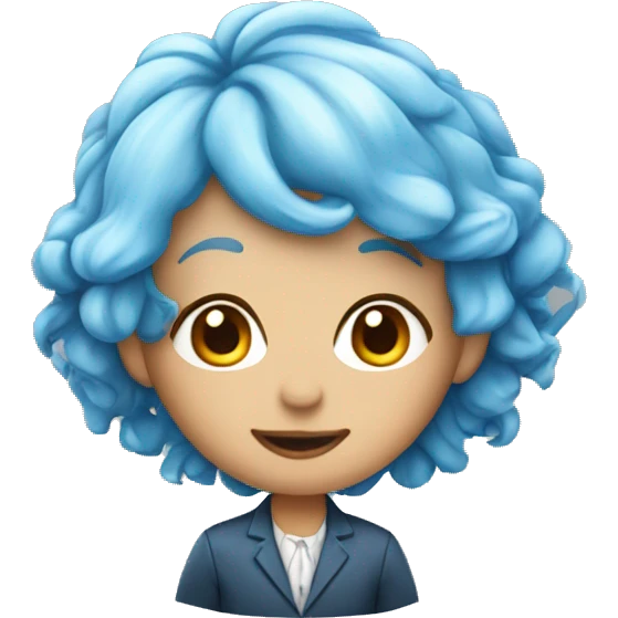 blue-haired fairy in an office suit emoji