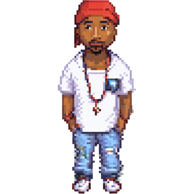 2Pac в полный рост, no background emoji