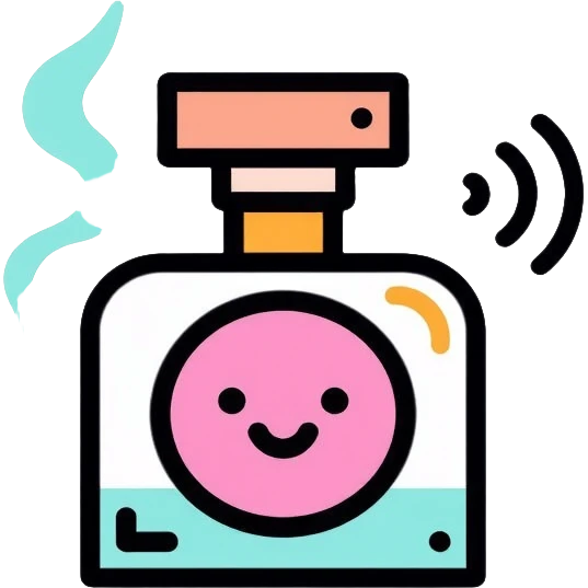 fragrance or perfume with aroma waves emoji