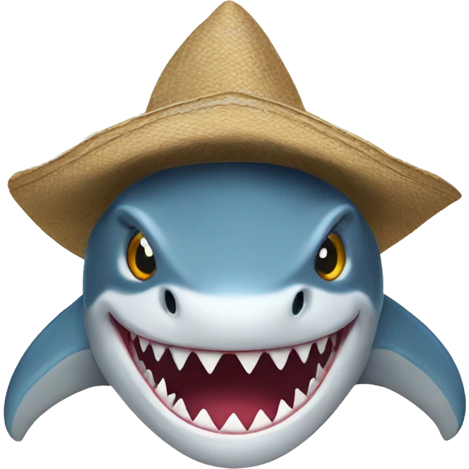 Shark wearing Indonesian hat emoji