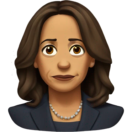kamala harris head with a sad face emoji