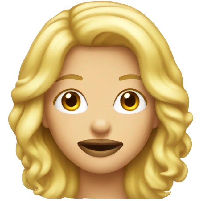 blonde woman emoji with zipper mouth emoji