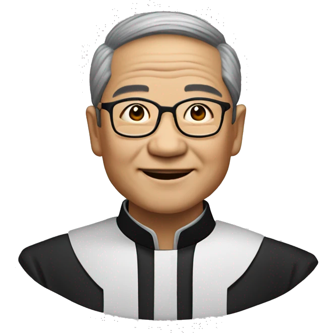 older hmong catholic priest with wrinkles with black hair, smiling and glasses, no beard or mustache emoji