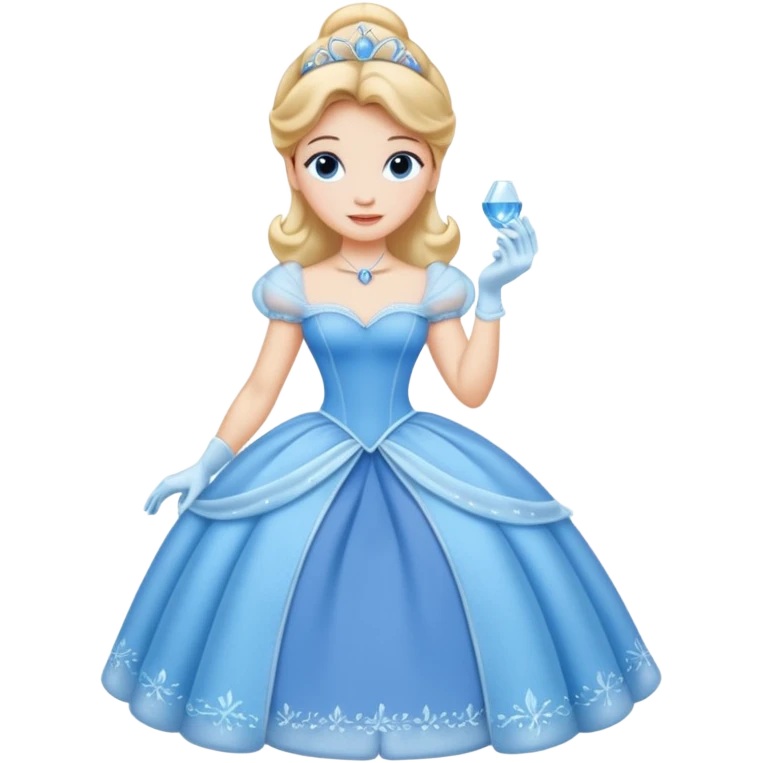 Princesa cinderella Disney com vestido grande e cheio emoji