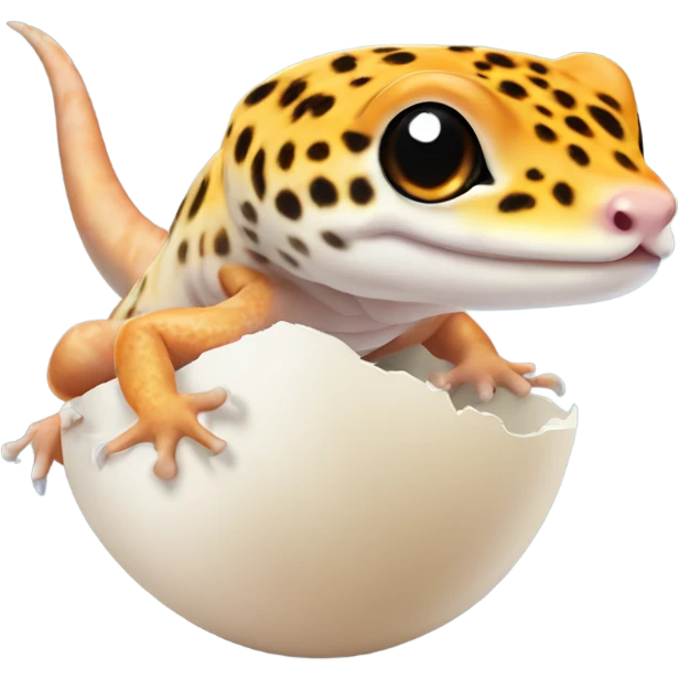 Orange leopard gecko emerges from egg emoji