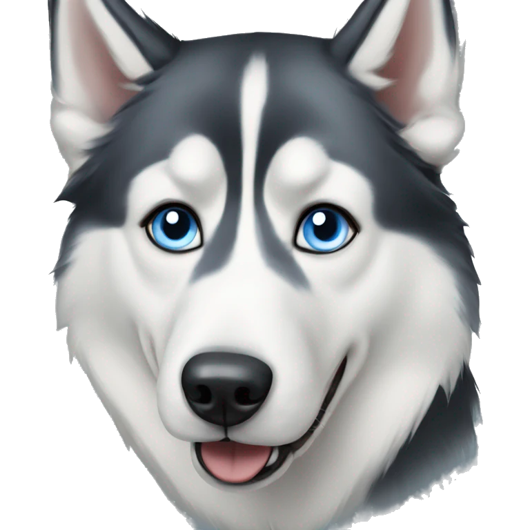 Blue eyed husky dog portrait  emoji