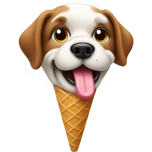 Dog eating ice cream emoji