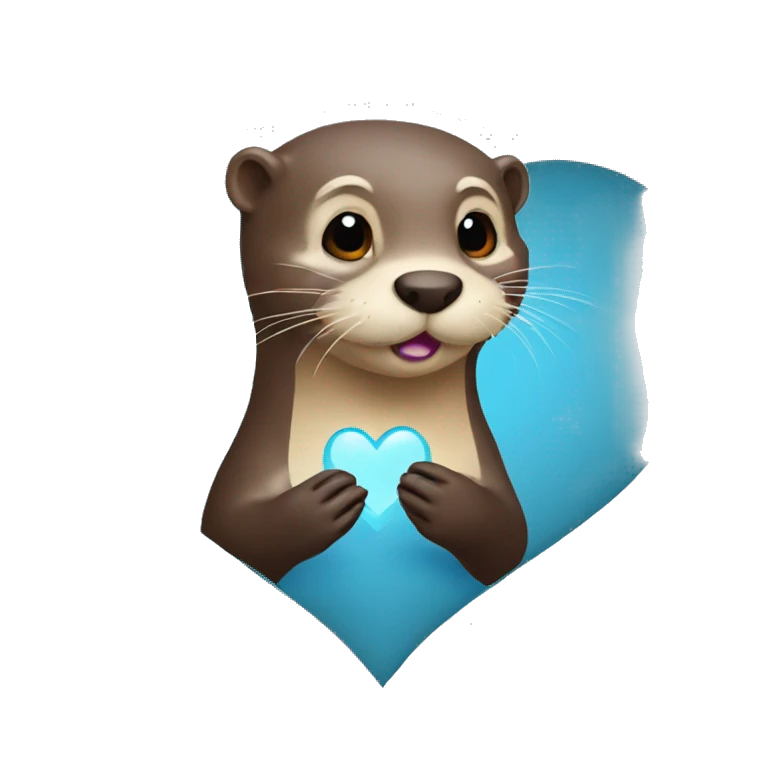 otter making a heart emoji