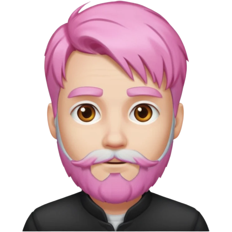 white bearded pink haired  emoji