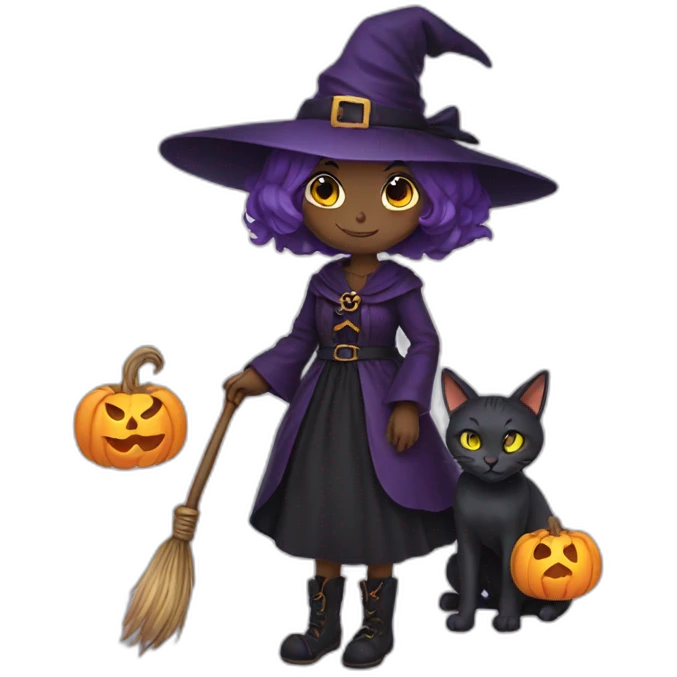 witch girl cat emoji