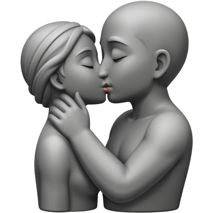 Moyai statue kissing  emoji