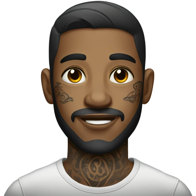 male portrait with tattoos emoji