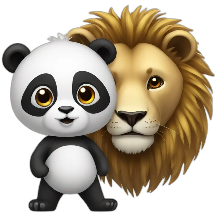 Panda avec lion emoji