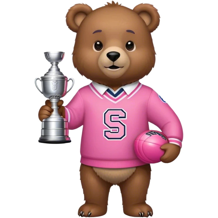 preppy bear holding pink stanley emoji