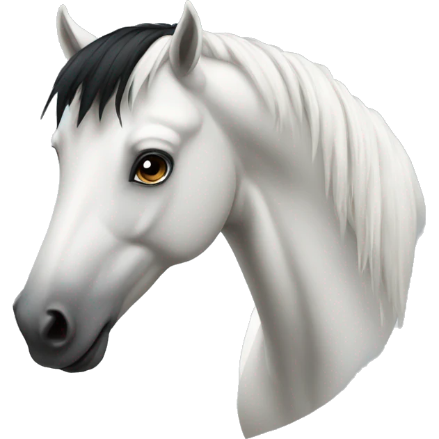 White horse with black hair emoji