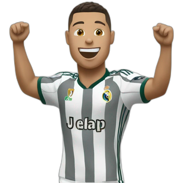 Ronaldo doing the celebration emoji