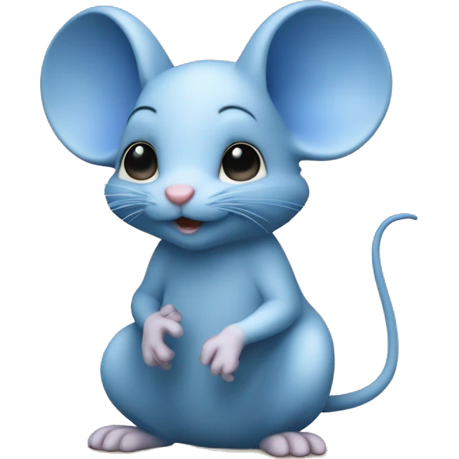  a chiby cute little blue mouse by Leonardo da vinci emoji