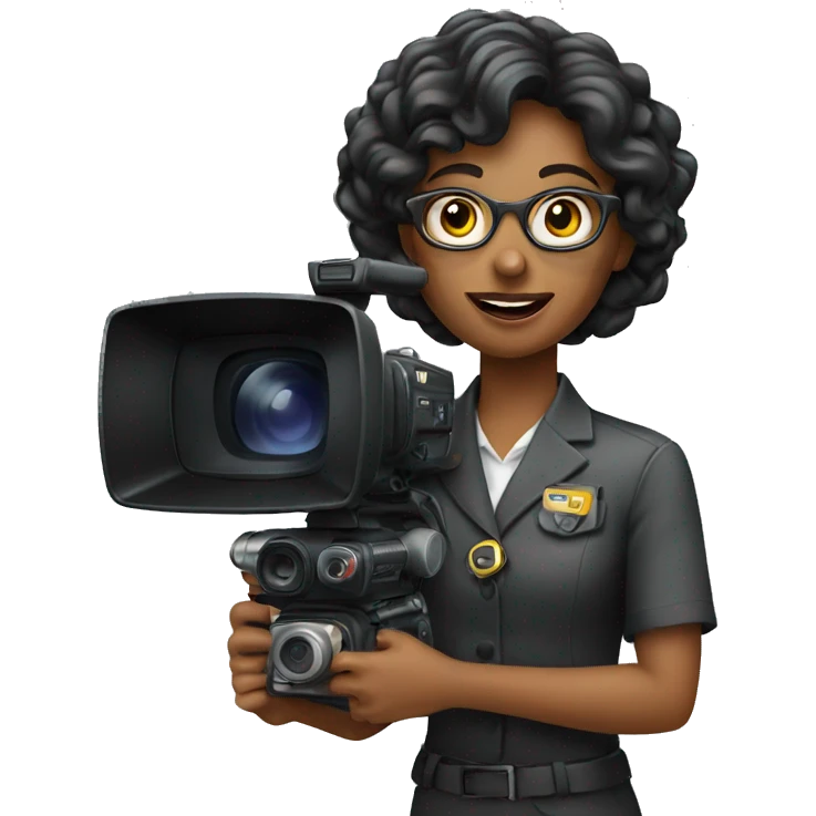 tv director woman holding camera emoji