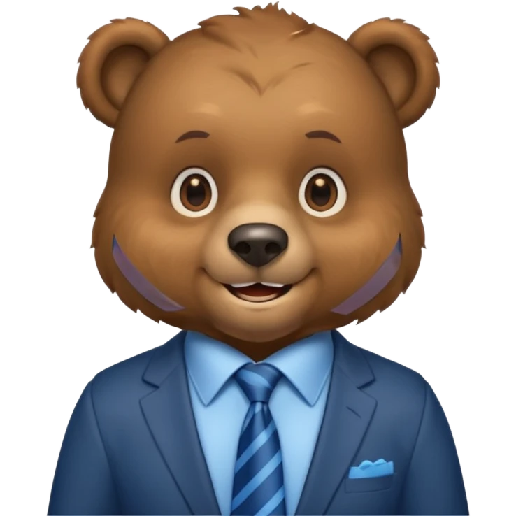 bear with shirt and blue tie emoji