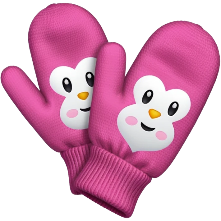 Cozy pink winter gloves emoji