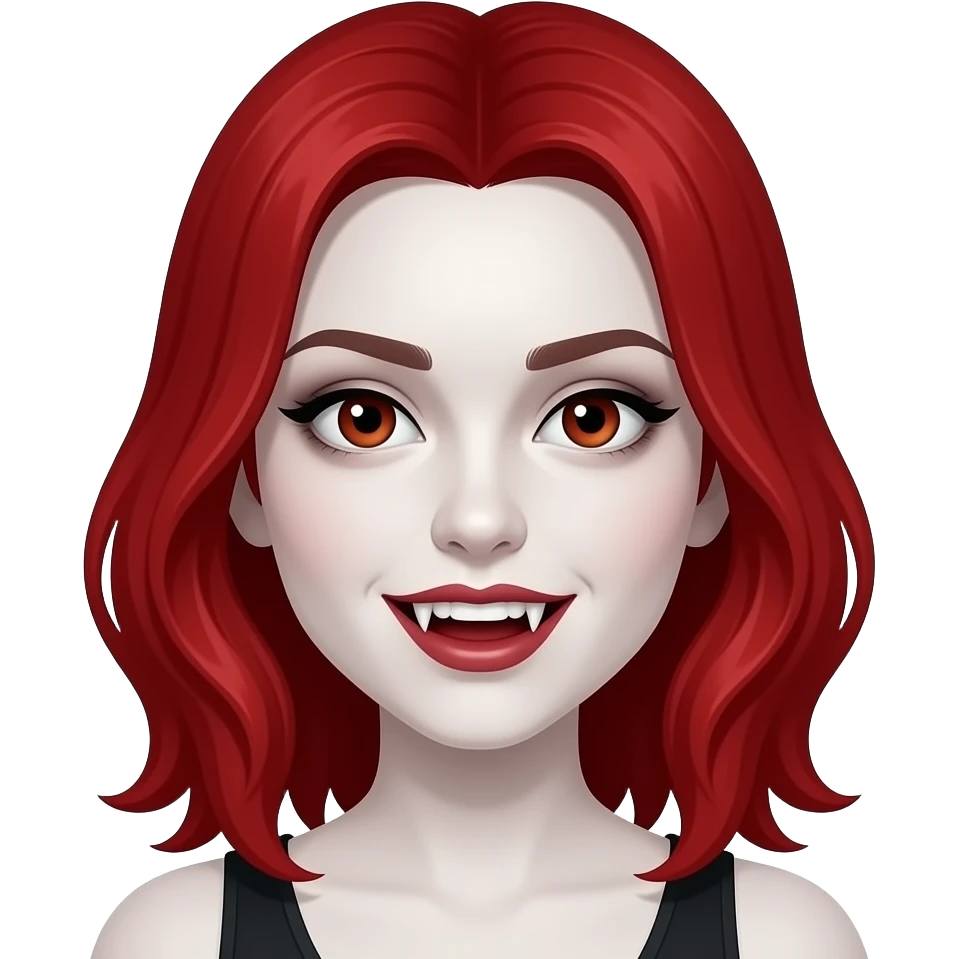 Vampiro femmina adolescente con la pelle bianca e i capelli rossi ch emoji