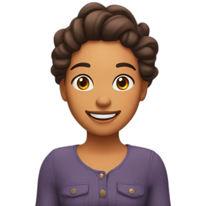 chica feliz con canas emoji