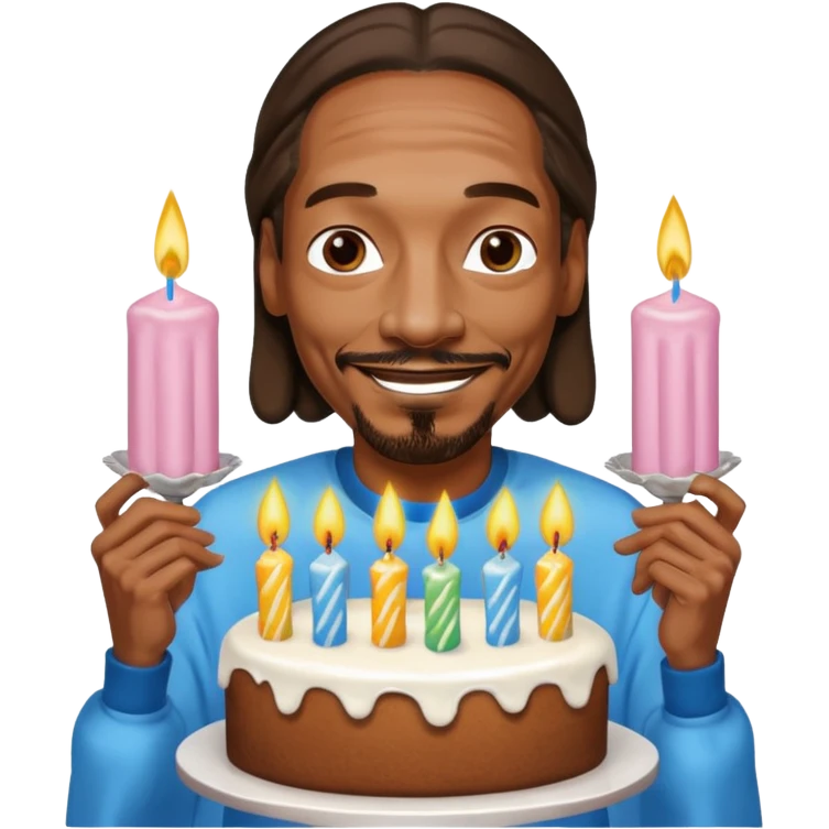 snopp dogg holding birthday cake emoji