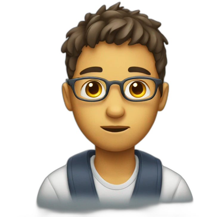 A boy who is bored in math class emoji