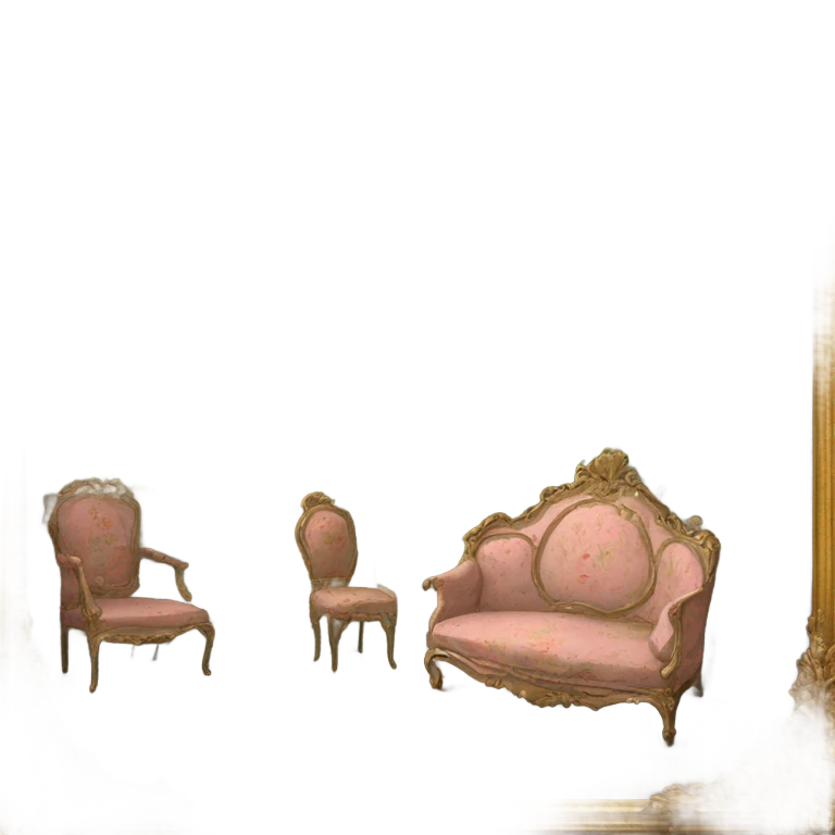 highly detailed vintage rococo scenic painting emoji