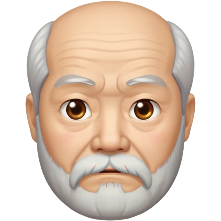 Grumpy old chinese man with grey beard  emoji