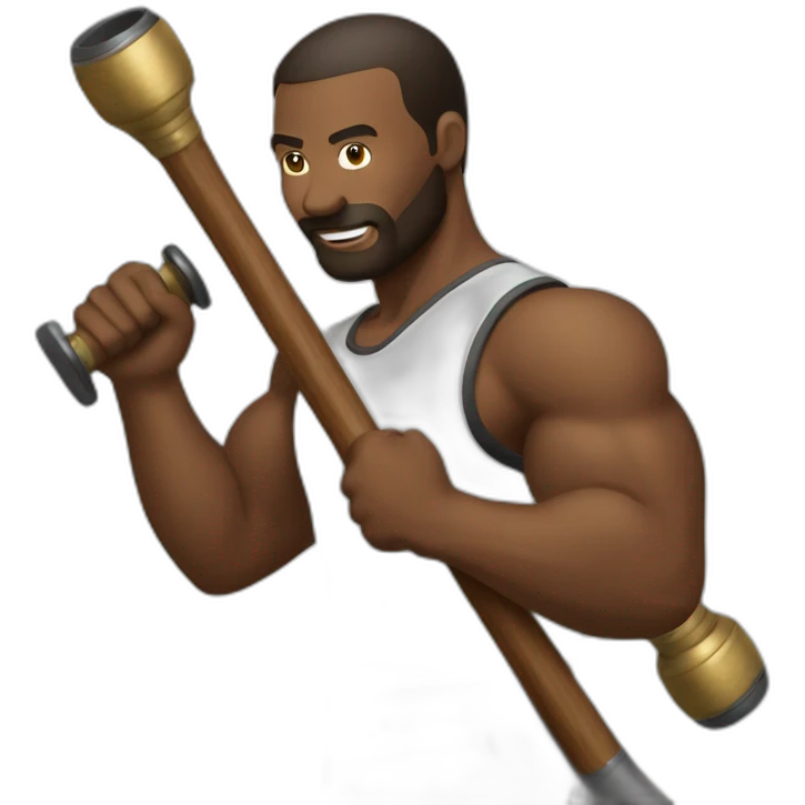 men  taking a macebell emoji