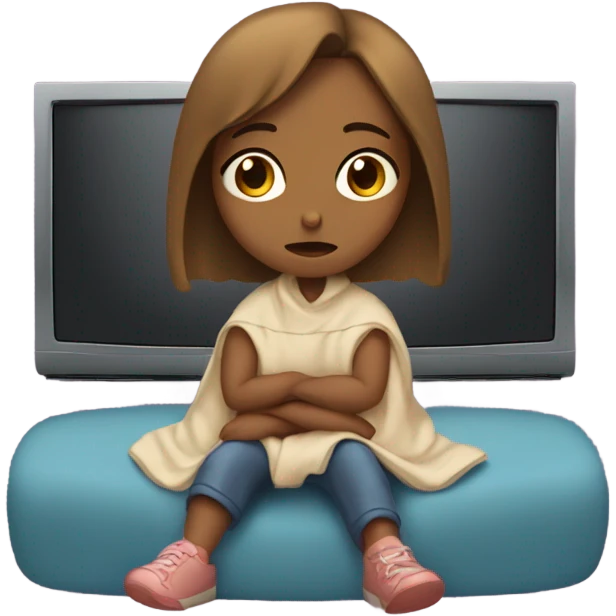 Girl watching Netflix sad emoji