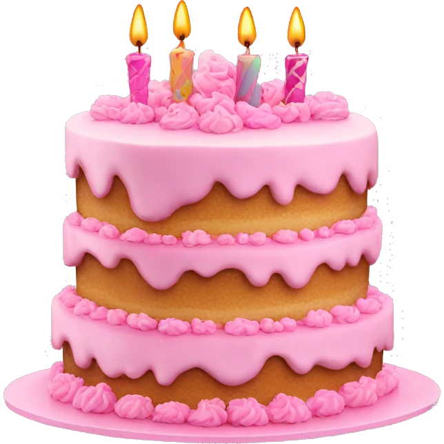 pink birthday cake 3 layers emoji