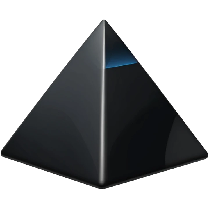 A black pyramid, glossy. emoji